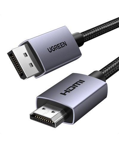 UGREEN 4K 1080P@120Hz Displayport 1.2 to HDMI 1.4 Örgülü Kablo, 2m, 35842