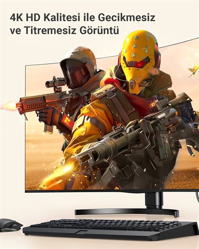 UGREEN 4K 1080P@120Hz Displayport 1.2 to HDMI 1.4 Örgülü Kablo, 2m, 35842