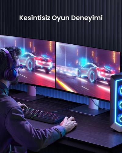UGREEN 4K Displayport to HDMI Dönüştürücü Kablo 1 Metre, Siyah, 10238