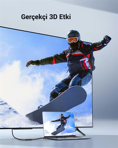 UGREEN 4K Mini HDMI to HDMI Dönüştürücü Kablo 22cm, Siyah, 20137