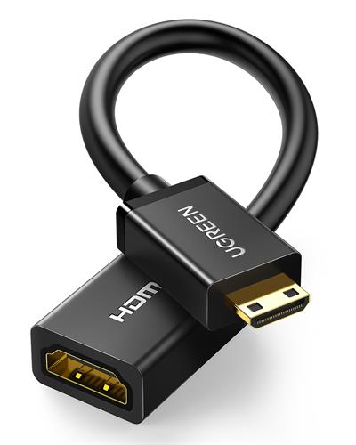 UGREEN 4K Mini HDMI to HDMI Dönüştürücü Kablo 22cm, Siyah, 20137
