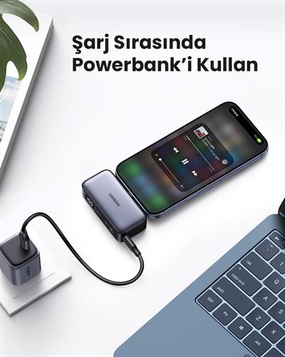 UGREEN 5.000 mAh 20W Taşınabilir Standlı Powerbank Siyah, 35338