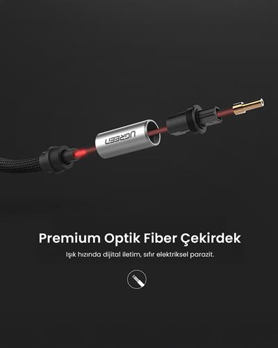 UGREEN 5.1 Dijital Toslink Optik Ses Kablosu 2 Metre, 10540
