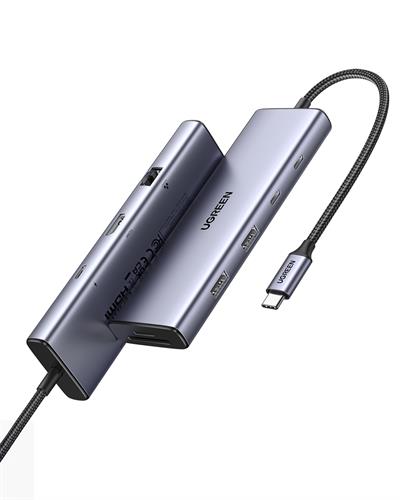 UGREEN 9-in-1 2*USB 3.0, 3*USB-C, 4K/60Hz HDMI, RJ45, SD, TF 100W PD Port Çoklayıcı Hub, 15375