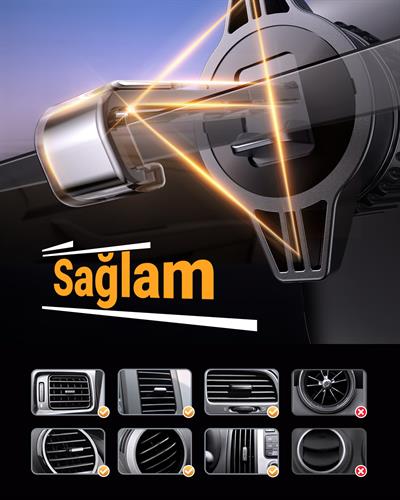 UGREEN Araç İçi Telefon Tutucu Air Vent , Uzay Grisi, 50564