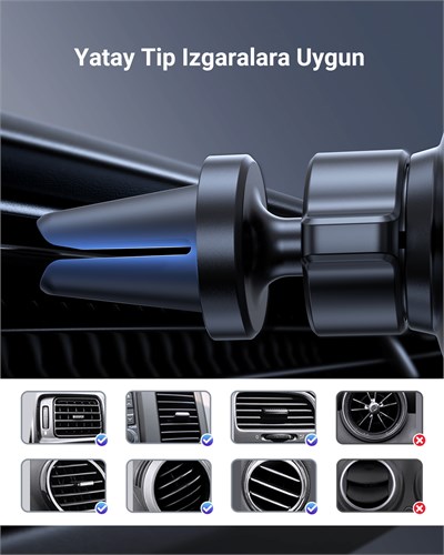 UGREEN Araç İçi Telefon Tutucu Air Vent , Uzay Grisi, 50564
