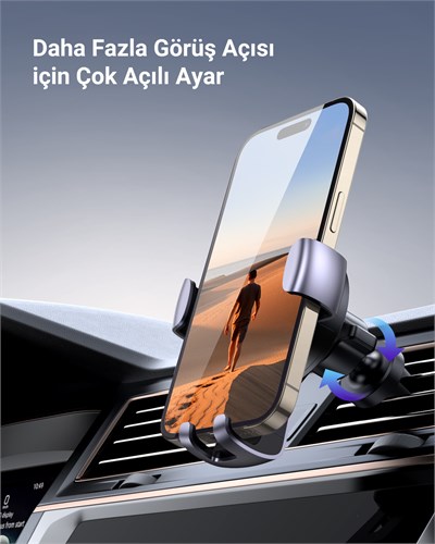 UGREEN Araç İçi Telefon Tutucu Air Vent , Uzay Grisi, 50564