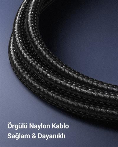 UGREEN Cat7 Ethernet Kablosu Naylon 10Gbps 600Mhz Yönlendirici, Ps5, Ps4, Xbox One, Switch, Tv Vb. İle Uyumludur (15M), 10643