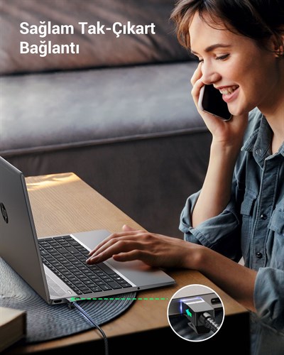UGREEN Cat8 25Gbps 2000Mhz Örgülü Ethernet Kablosu 1 Metre, 80429