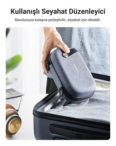 UGREEN Çok Bölmeli Elektronik Aksesuarlar Düzenleyici Su Geçirmez Dayanıklı Seyahat Çantası, 50903