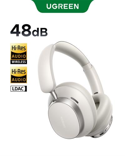 UGREEN HiTune Max6 Studio Pro Hibrit Aktif Gürültü Engelleyici Kablosuz Kulak Üstü Kulaklık, 100 Saat Çalma Süresi, Beyaz, 55614