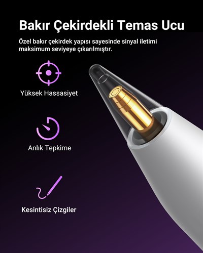 UGREEN iPad için Kalem Manyetik Kablosuz Şarj 2. Nesil Eğim Hassasiyeti Palm Reddetme Güç Ekranlı Kalem, 15910