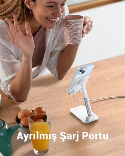 UGREEN Katlanabilir Çok Açılı Yükseklik Ayarlı Telefon Standı, Beyaz, 20434