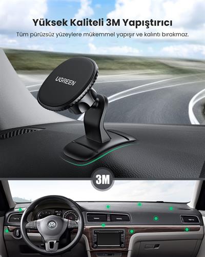 UGREEN Manyetik Mıknatıslı Araç İçi Telefon Tutucu, Siyah, 80785
