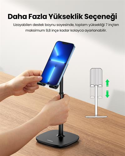 UGREEN Masaüstü Boyu Ayarlanabilir Telefon Tutucu Stant, Beyaz, 80358