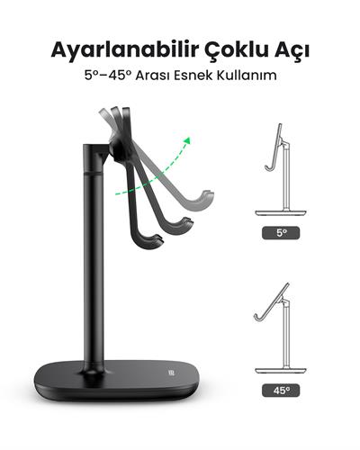 UGREEN Masaüstü Boyu Ayarlanabilir Telefon Tutucu Stant, Beyaz, 80358