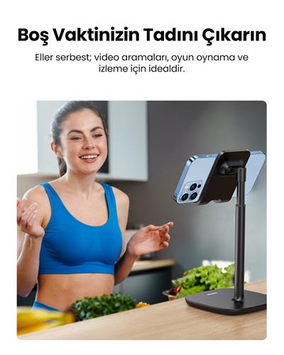 UGREEN Masaüstü Boyu Ayarlanabilir Telefon Tutucu Stant, Beyaz, 80358