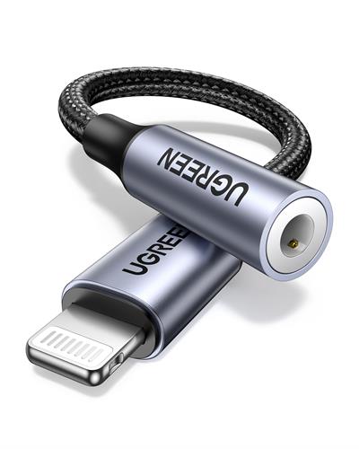 UGREEN MFi Sertifikalı Lightning to 3.5mm Aux Dönüştürücü Adaptör, Siyah, 30756