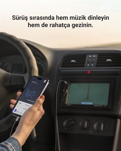 UGREEN Mfi Sertifikalı Lightning to 3.5mm Örgülü Ses Kablosu, 1 Metre, Siyah, 70509