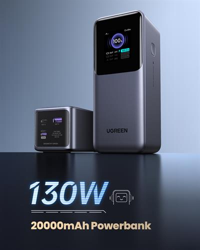 UGREEN Nexode 20.000 mAh 130W LED Ekranlı Powerbank, 35524B