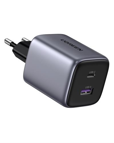 UGREEN Nexode 35W GaN 2 Portlu Hızlı Şarj Cihazı USB Type-C QC PD 1xUSB-C, 1xUSB-A, Uzay Grisi, 15539