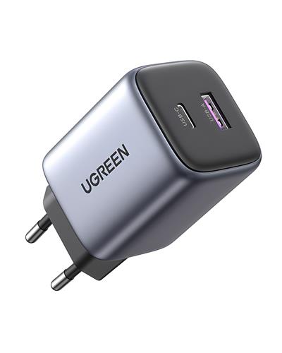UGREEN Nexode 35W GaN 2 Portlu Hızlı Şarj Cihazı USB Type-C QC PD 1xUSB-C, 1xUSB-A, Uzay Grisi, 15539