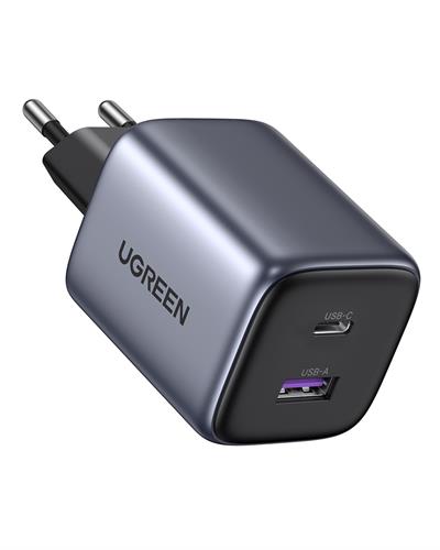 UGREEN Nexode 35W GaN 2 Portlu Hızlı Şarj Cihazı USB Type-C QC PD 1xUSB-C, 1xUSB-A, Uzay Grisi, 15539