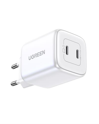 UGREEN Nexode 45W GaN Hızlı Şarj Cihazı Type-C QC PD 2xUSB-C, Beyaz, 15327