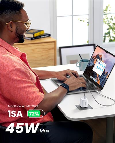 UGREEN Nexode 45W GaN Hızlı Şarj Cihazı Type-C QC PD 2xUSB-C, Beyaz, 15327