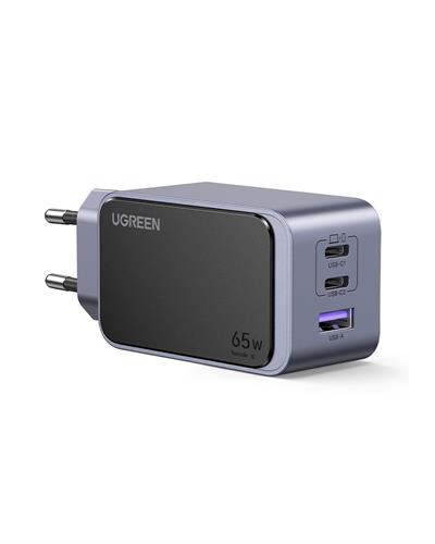 UGREEN Nexode Air 65W GaN Hızlı Şarj Cihazı Type-C QC PD 2xUSB-C, 1xUSB-A, Gri, 35042