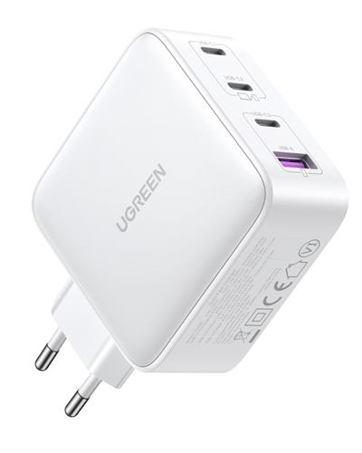 UGREEN Nexode GaN X 100W Hızlı Şarj Cihazı 4 Portlu PD QC 3xUSB-C, 1xUSB-A, Beyaz, 15337