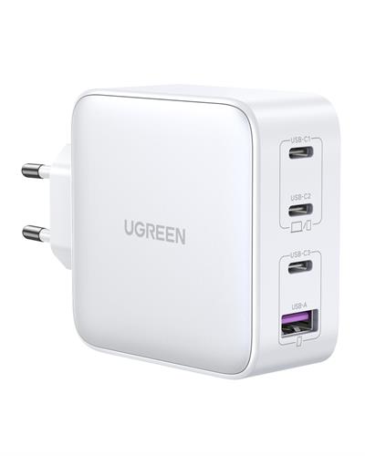 UGREEN Nexode GaN X 100W Hızlı Şarj Cihazı 4 Portlu PD QC 3xUSB-C, 1xUSB-A, Beyaz, 15337