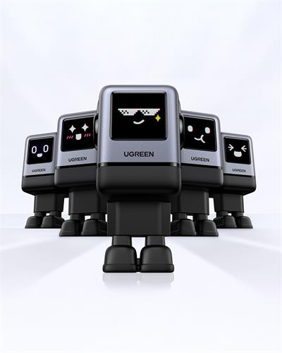 UGREEN Nexode Uno 100W Robot GaN Hızlı Şarj Cihazı 3xUSB-C, 1xUSB-A, Gri, 45515B