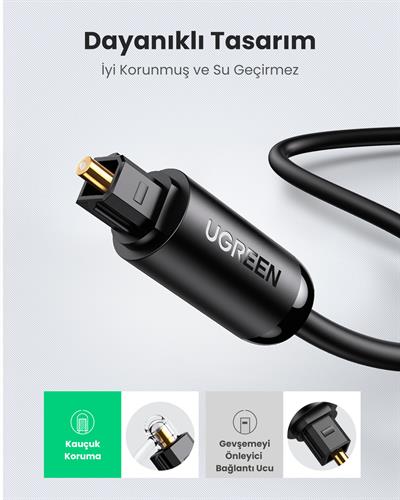UGREEN Toslink Optical Audio Cable 1m (Black), 70890