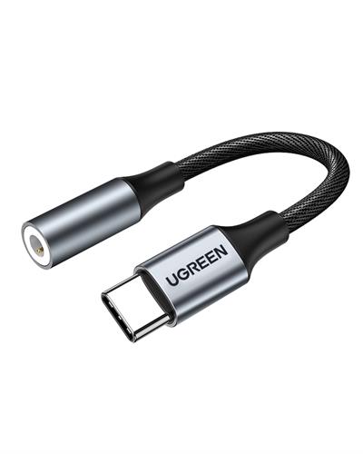 UGREEN Type-C to Aux Jak Kulaklık Adaptörü Kablo Dönüşütücü, Gümüş, 30632