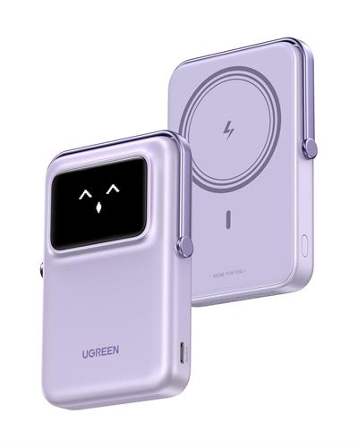 UGREEN Uno MagSafe Wireless 10.000 mAh 20W Hızlı Şarj Mini Powerbank, Mor, 45328