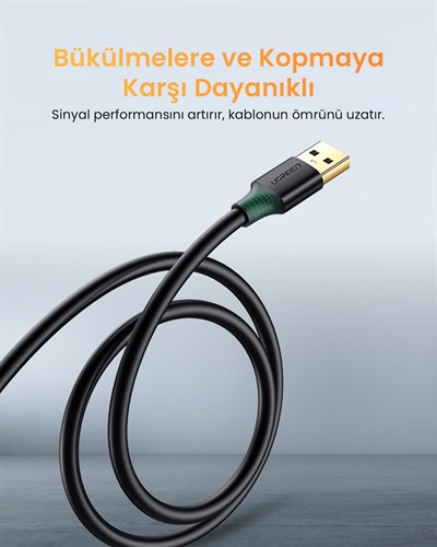 UGREEN USB 3.0 Uzatma Kablosu 2 Metre, Siyah, 10373