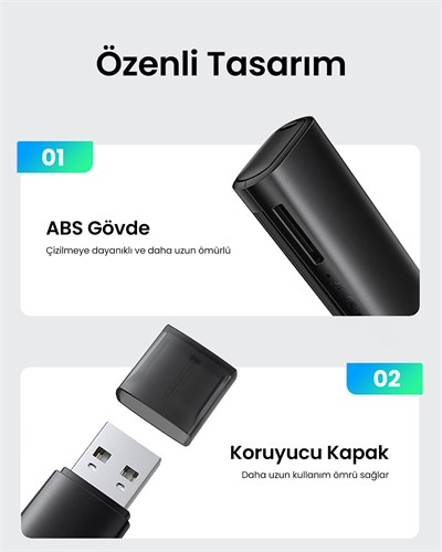 UGREEN USB-A 3.0 to SD, TF Kart Okuyucu, 60722