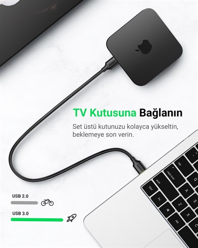 UGREEN USB-A to USB-A 3.0 5Gbps Veri Kablosu, 2 Metre, 10371