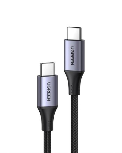 UGREEN USB-C 240W Örgülü Hızlı Şarj Kablosu, 1 Metre, Siyah, 15311