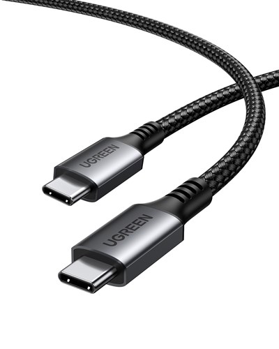 UGREEN USB-C 60W 3A QC PD Örgülü Hızlı Şarj Kablosu, 2 Metre, Siyah, 15374