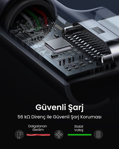 UGREEN USB-C to USB-A 3A QC 90 Derece Hızlı Şarj Kablosu, 1 Metre, Uzay Grisi, 50941