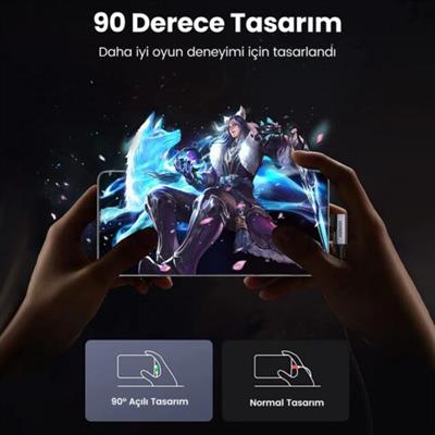 UGREEN USB-C to USB-A 3A QC 90 Derece USB 3.0 Hızlı Şarj Kablosu, 1 Metre, Uzay Grisi, 20299