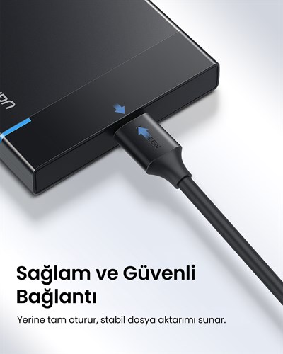 UGREEN USB-C to USB Micro B 1 Metre, Siyah, 20103