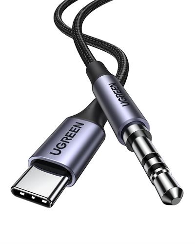 UGREEN USB-C Type-C Jak Aux Ses Kablosu 3.5mm, Gümüş, 30633, Apple cihazlarla uyumlu değildir