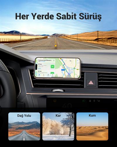 UGREEN Uzun Manyetik Araç İçi Telefon Tutucu, Siyah, 80712B