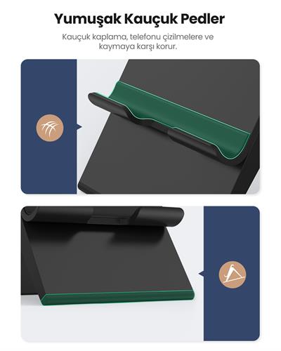 UGREEN Yükseklik Ayarlı Telefon Tutucu Standı, Siyah, 80903