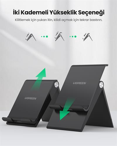 UGREEN Yükseklik Ayarlı Telefon Tutucu Standı, Siyah, 80903