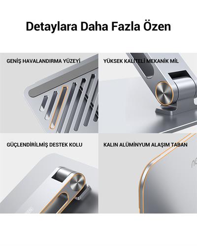 UGREEN Yükseklik ve Açı Ayarlı Alüminyum Tablet Notebook Standı, 40291