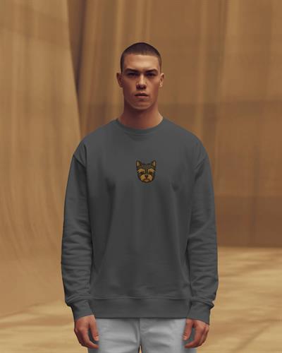 Yorkshire Terrier Desenli Unisex Sweatshirt – Minimal Köpek Baskılı Regular Fit Sweat